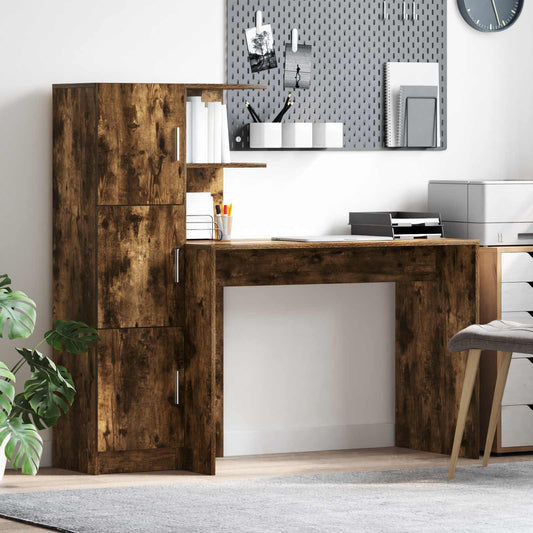 Desk Smoked Oak 133.5 x 50 x 124 cm 2 pcs
