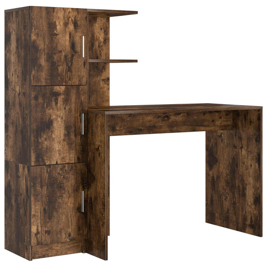 Desk Smoked Oak 133.5 x 50 x 124 cm 2 pcs