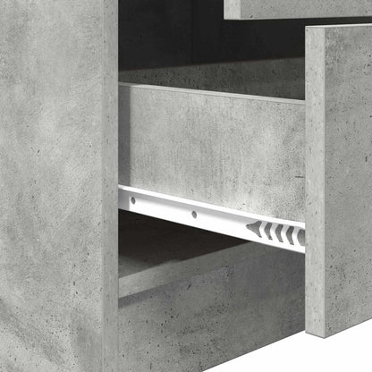 Desk with Drawer with Shelf with Storage 2 pcs Concrete Grey