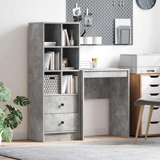 Desk Concrete Grey 105.5 x 34 x 127 cm 2 pcs