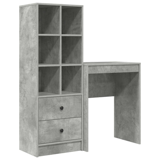 Desk Concrete Grey 105.5 x 34 x 127 cm 2 pcs