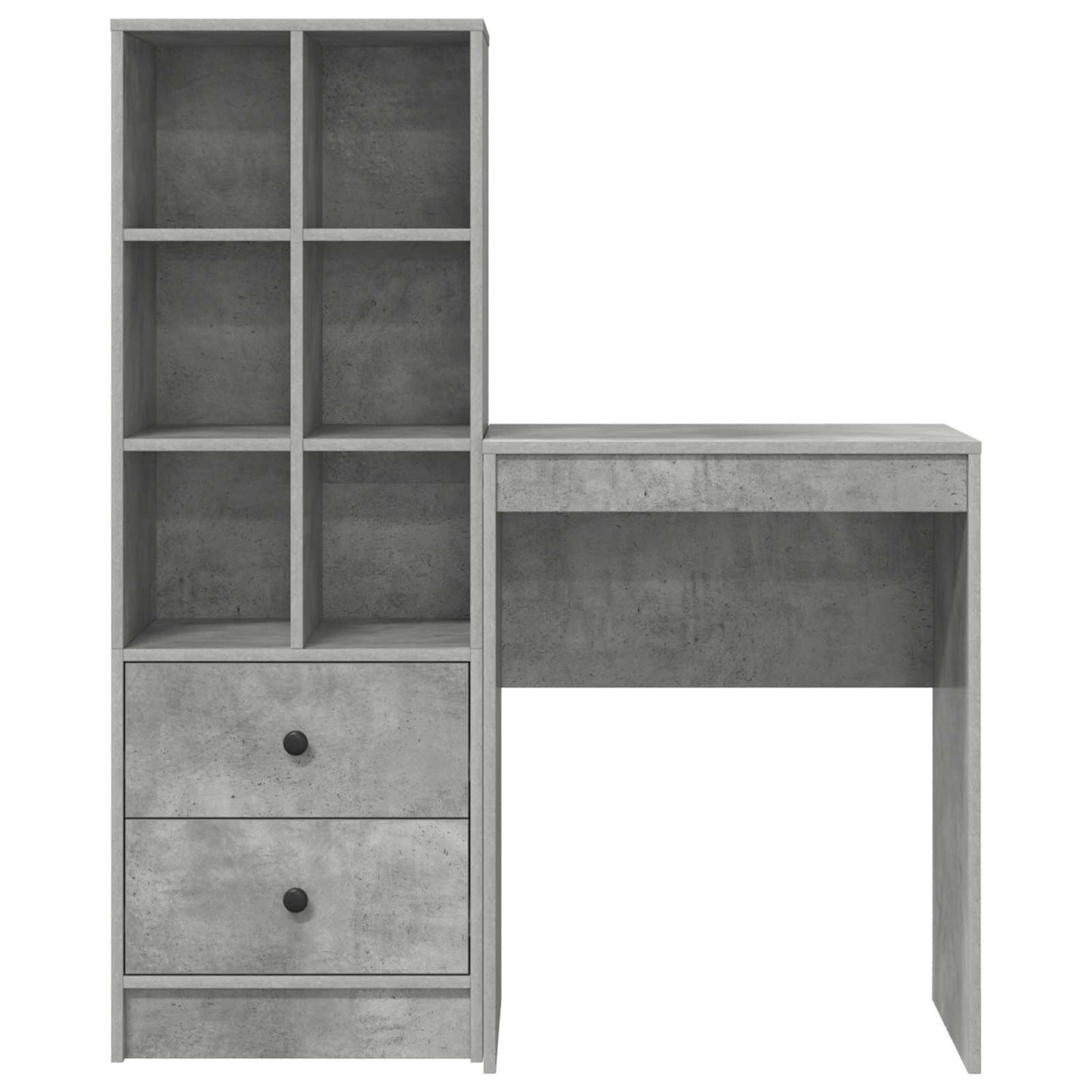 Desk with Drawer with Shelf with Storage 2 pcs Concrete Grey