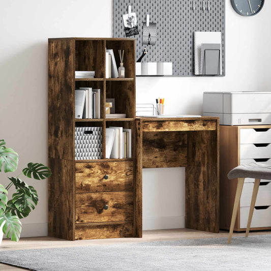 Desk Smoked Oak 105.5 x 34 x 127 cm 2 pcs
