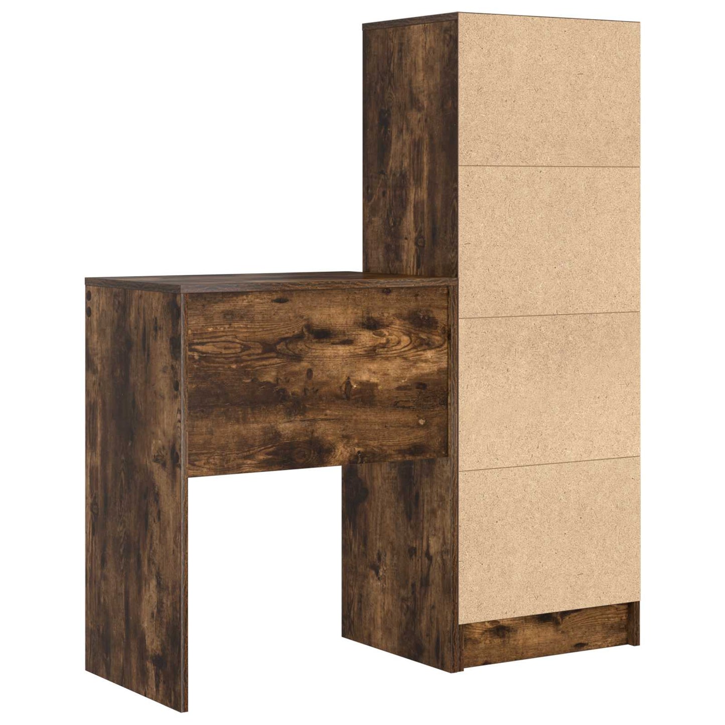 Desk with Drawer with Shelf with Storage 2 pcs Smoked Oak