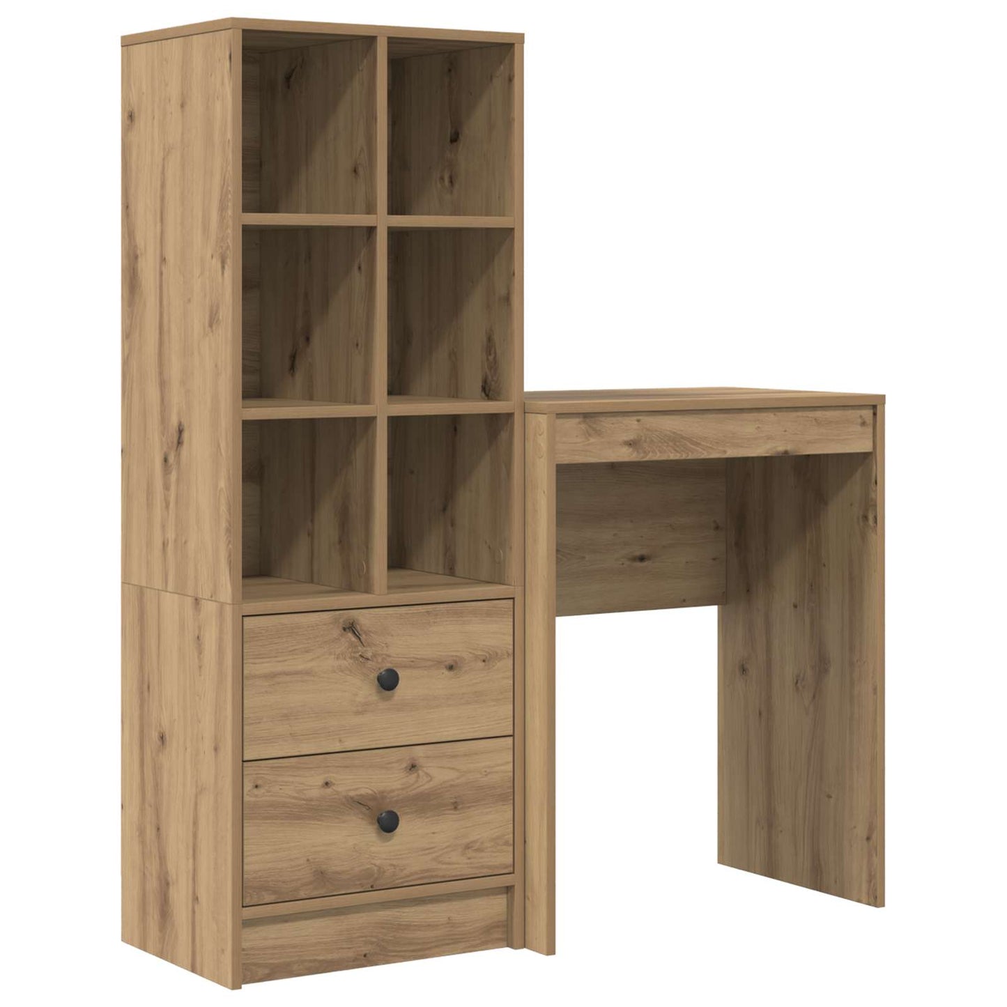 Desk with Drawer with Shelf with Storage 2 pcs Artisan Oak