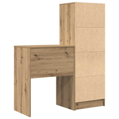 Desk with Drawer with Shelf with Storage 2 pcs Artisan Oak