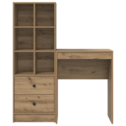 Desk with Drawer with Shelf with Storage 2 pcs Artisan Oak