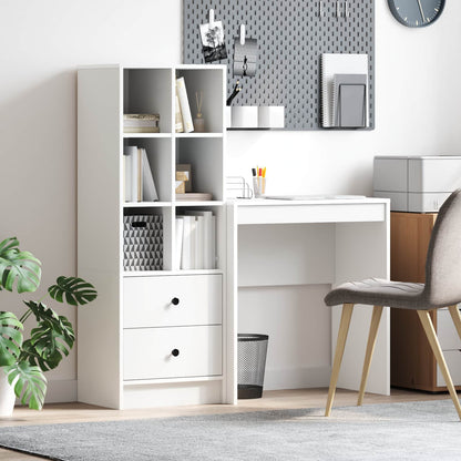 Desk with Drawer with Shelf with Storage 2 pcs White