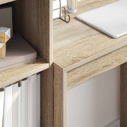 Desk with Drawer with Shelf with Storage 2 pcs Sonoma Oak