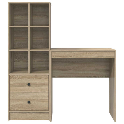 Desk with Drawer with Shelf with Storage 2 pcs Sonoma Oak