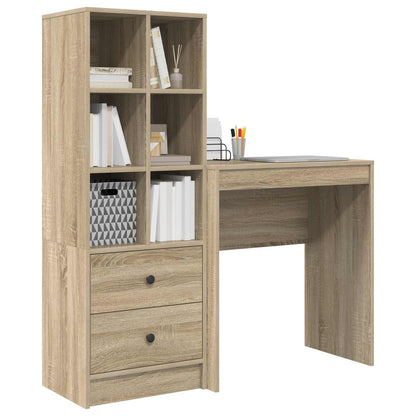 Desk with Drawer with Shelf with Storage 2 pcs Sonoma Oak