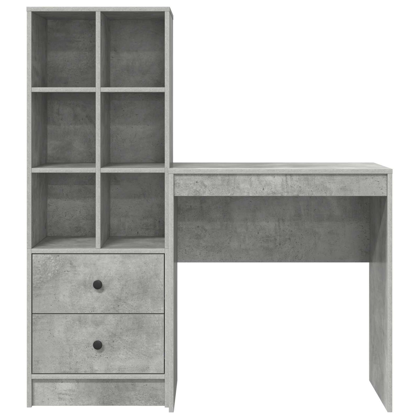 Desk with Drawer with Shelf with Storage 2 pcs Concrete Grey