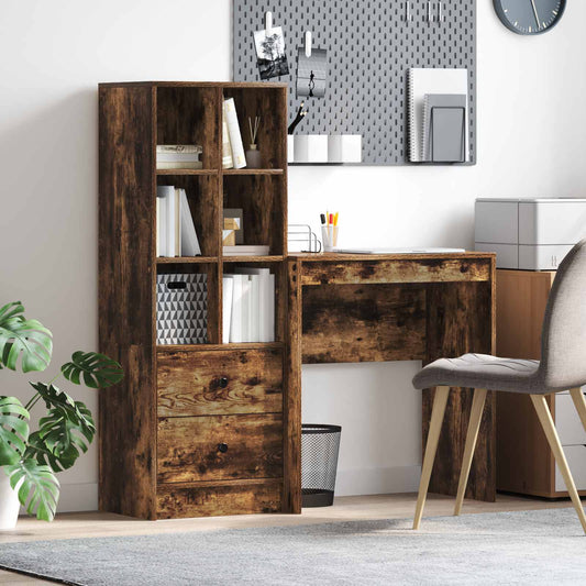 Desk Smoked Oak 115.5 x 40 x 127 cm 2 pcs
