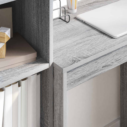 Desk with Drawer with Shelf with Storage 2 pcs Grey Sonoma