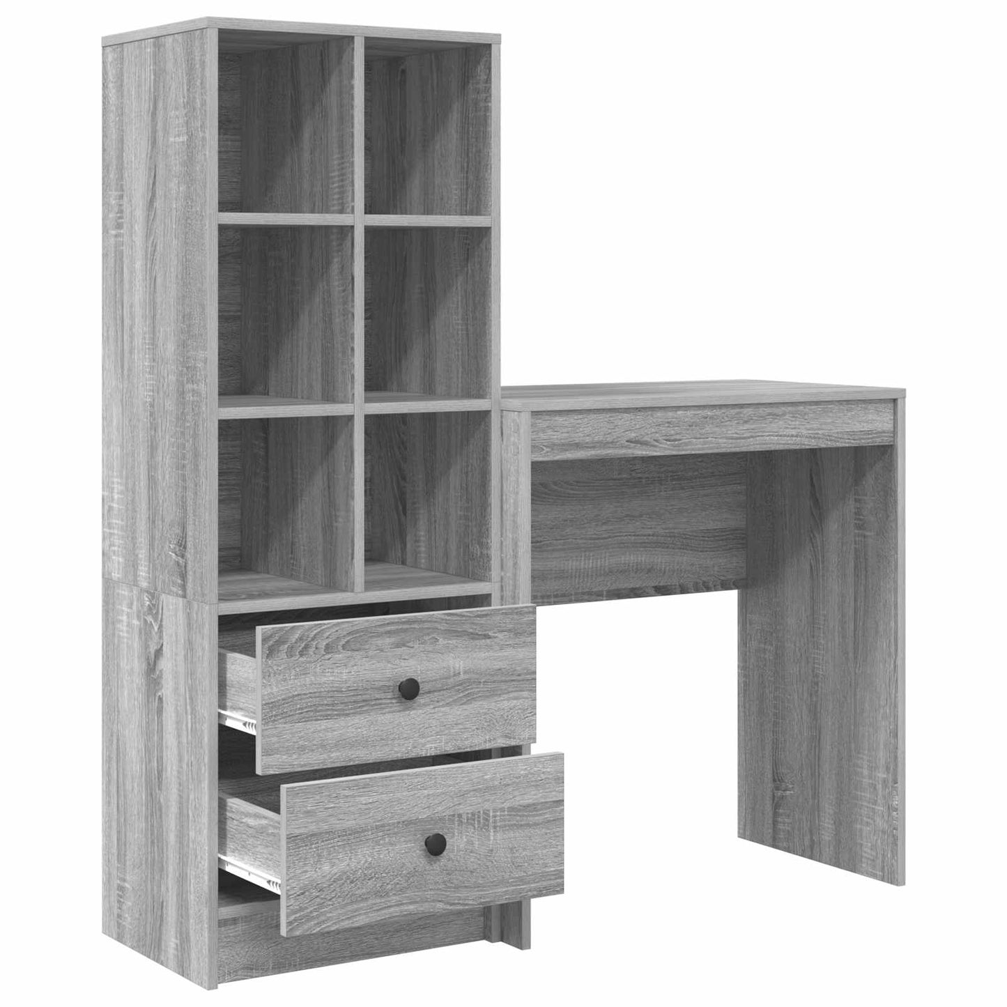 Desk with Drawer with Shelf with Storage 2 pcs Grey Sonoma