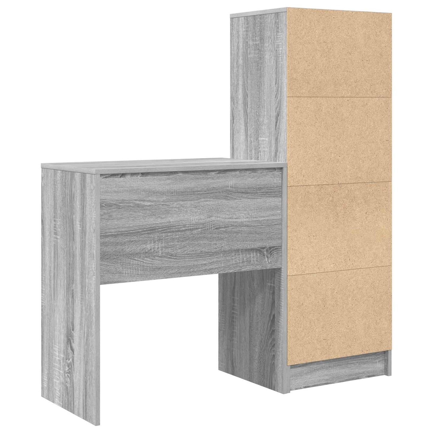 Desk with Drawer with Shelf with Storage 2 pcs Grey Sonoma