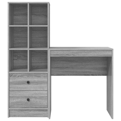 Desk with Drawer with Shelf with Storage 2 pcs Grey Sonoma