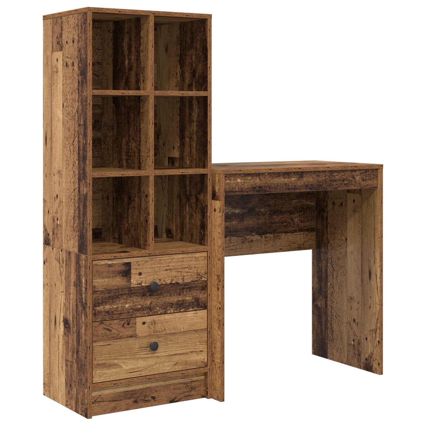 Desk with Drawer with Shelf with Storage 2 pcs Old Wood