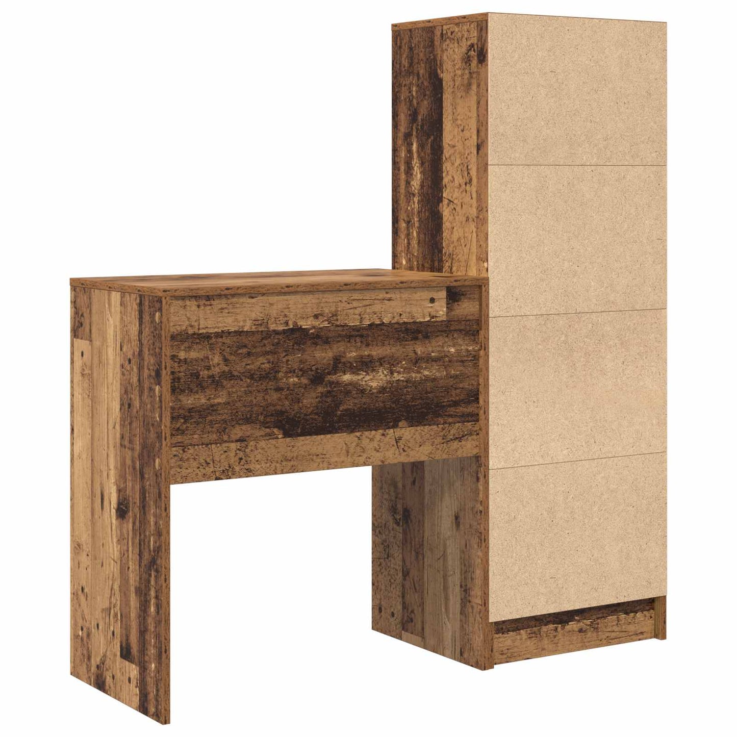 Desk with Drawer with Shelf with Storage 2 pcs Old Wood