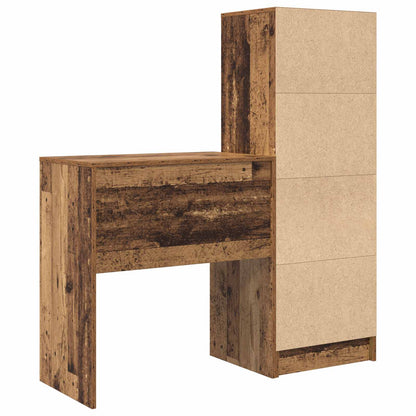 Desk with Drawer with Shelf with Storage 2 pcs Old Wood
