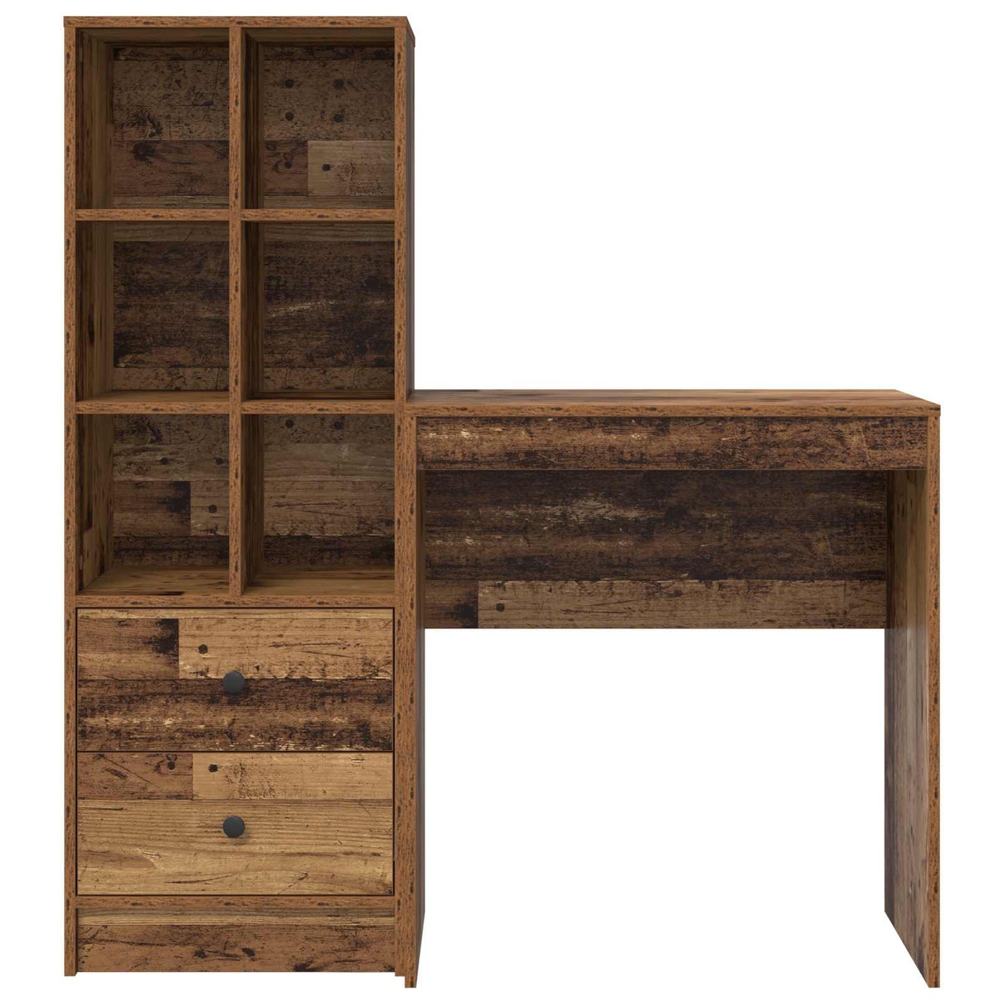 Desk with Drawer with Shelf with Storage 2 pcs Old Wood