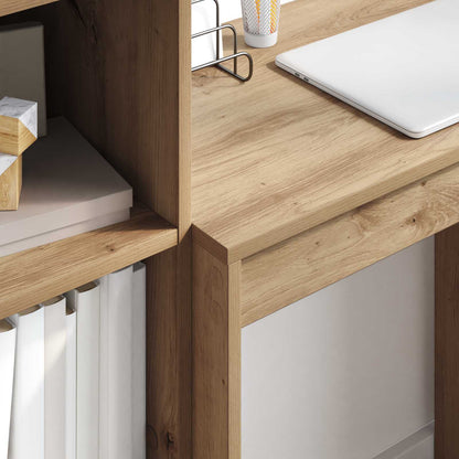 Desk with Drawer with Shelf with Storage 2 pcs Artisan Oak