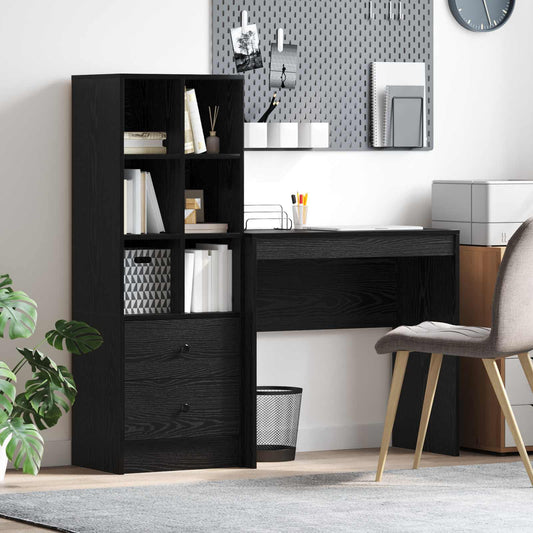 Desk Black Oak 125.5 x 40 x 127 cm 2 pcs