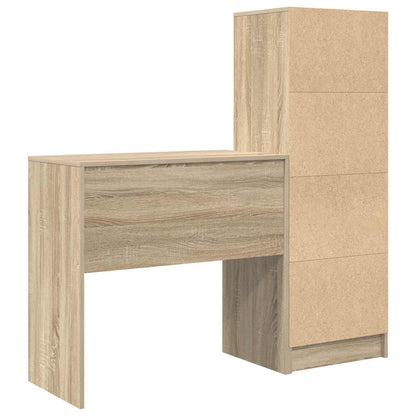 Desk with Drawer with Shelf with Storage 2 pcs Sonoma Oak