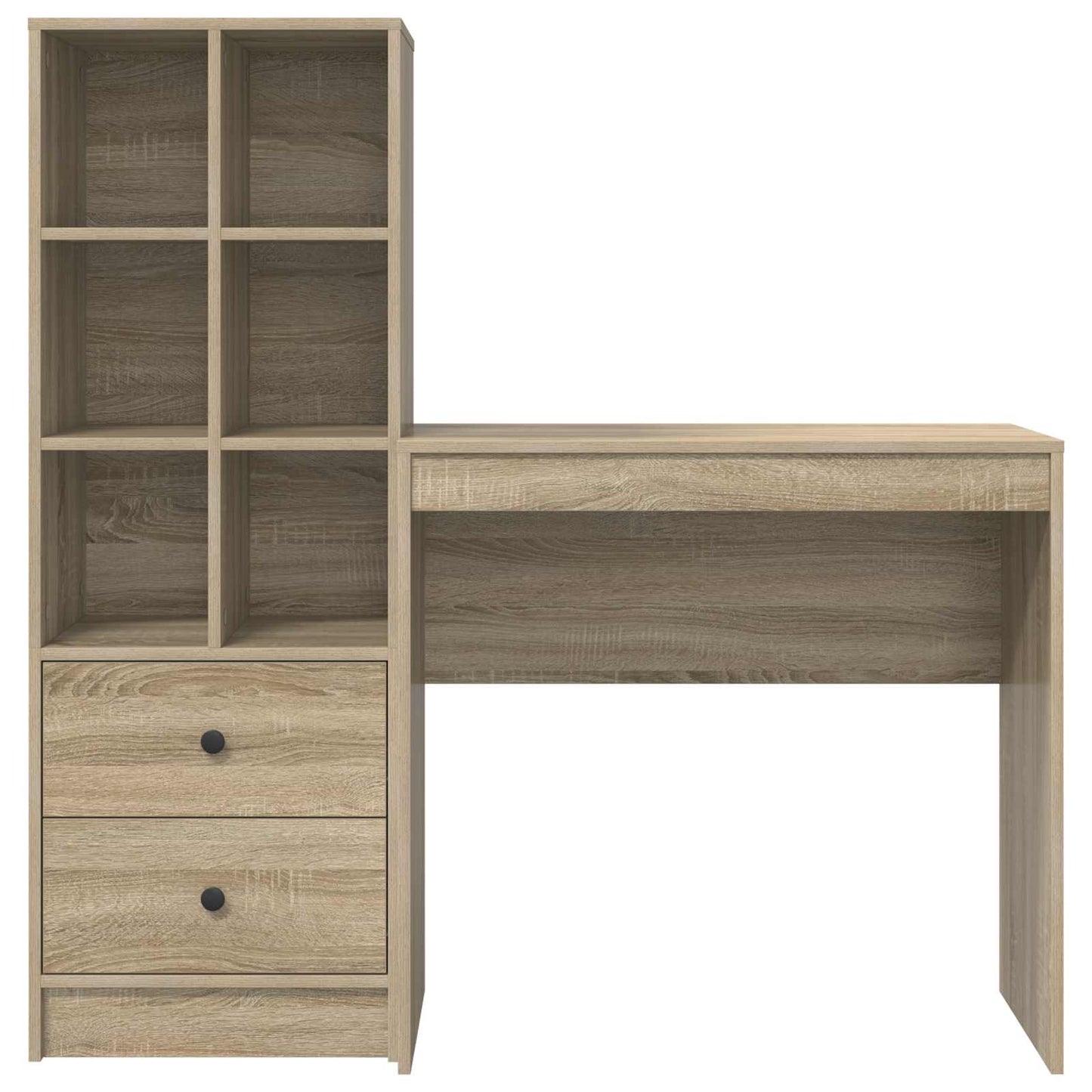 Desk with Drawer with Shelf with Storage 2 pcs Sonoma Oak