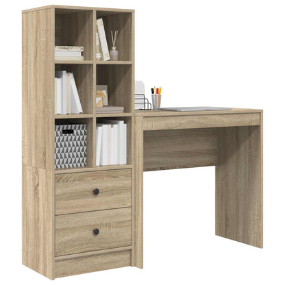 Desk with Drawer with Shelf with Storage 2 pcs Sonoma Oak