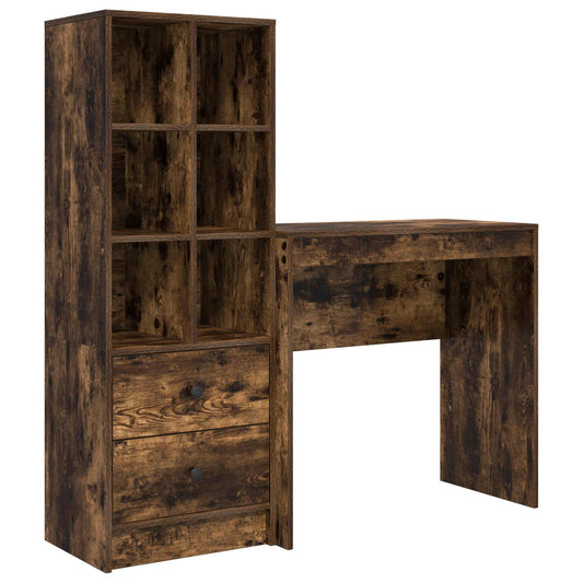Desk Smoked Oak 125.5 x 40 x 127 cm 2 pcs
