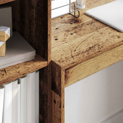 Desk with Drawer with Shelf with Storage 2 pcs Old Wood