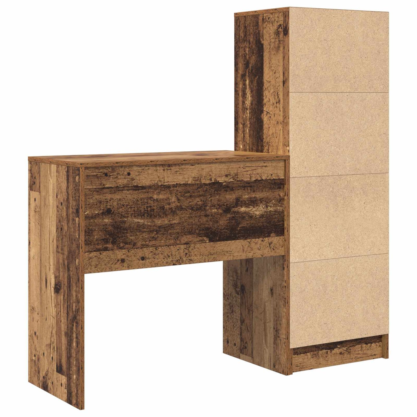 Desk with Drawer with Shelf with Storage 2 pcs Old Wood