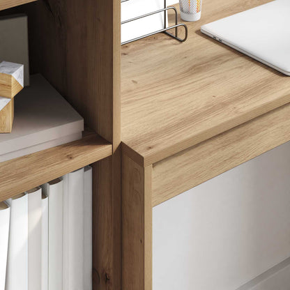 Desk with Drawer with Shelf with Storage 2 pcs Artisan Oak
