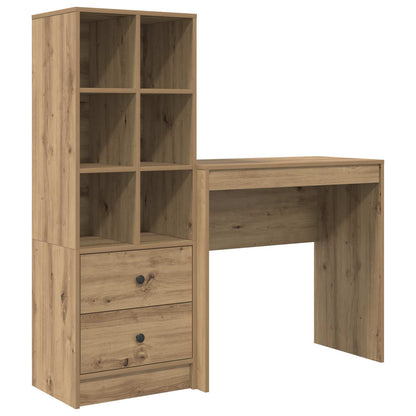 Desk with Drawer with Shelf with Storage 2 pcs Artisan Oak