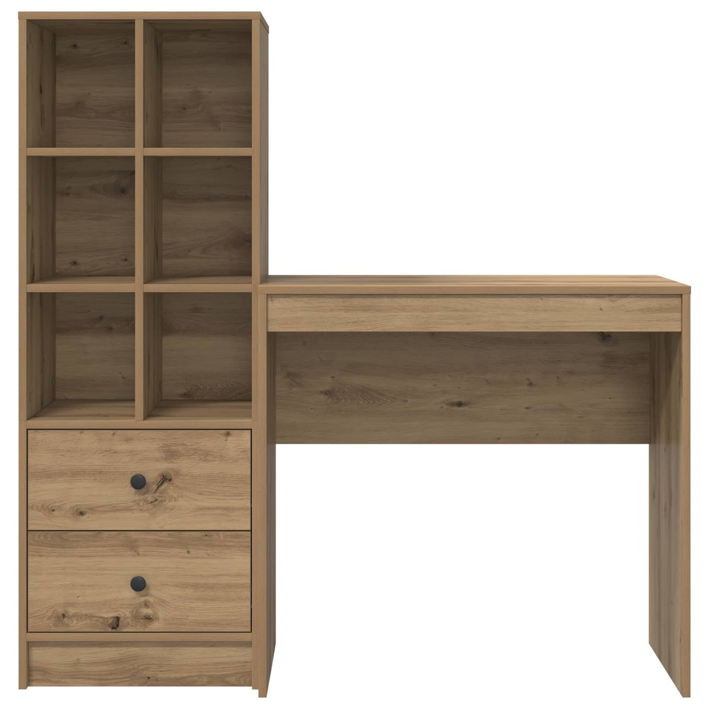 Desk with Drawer with Shelf with Storage 2 pcs Artisan Oak