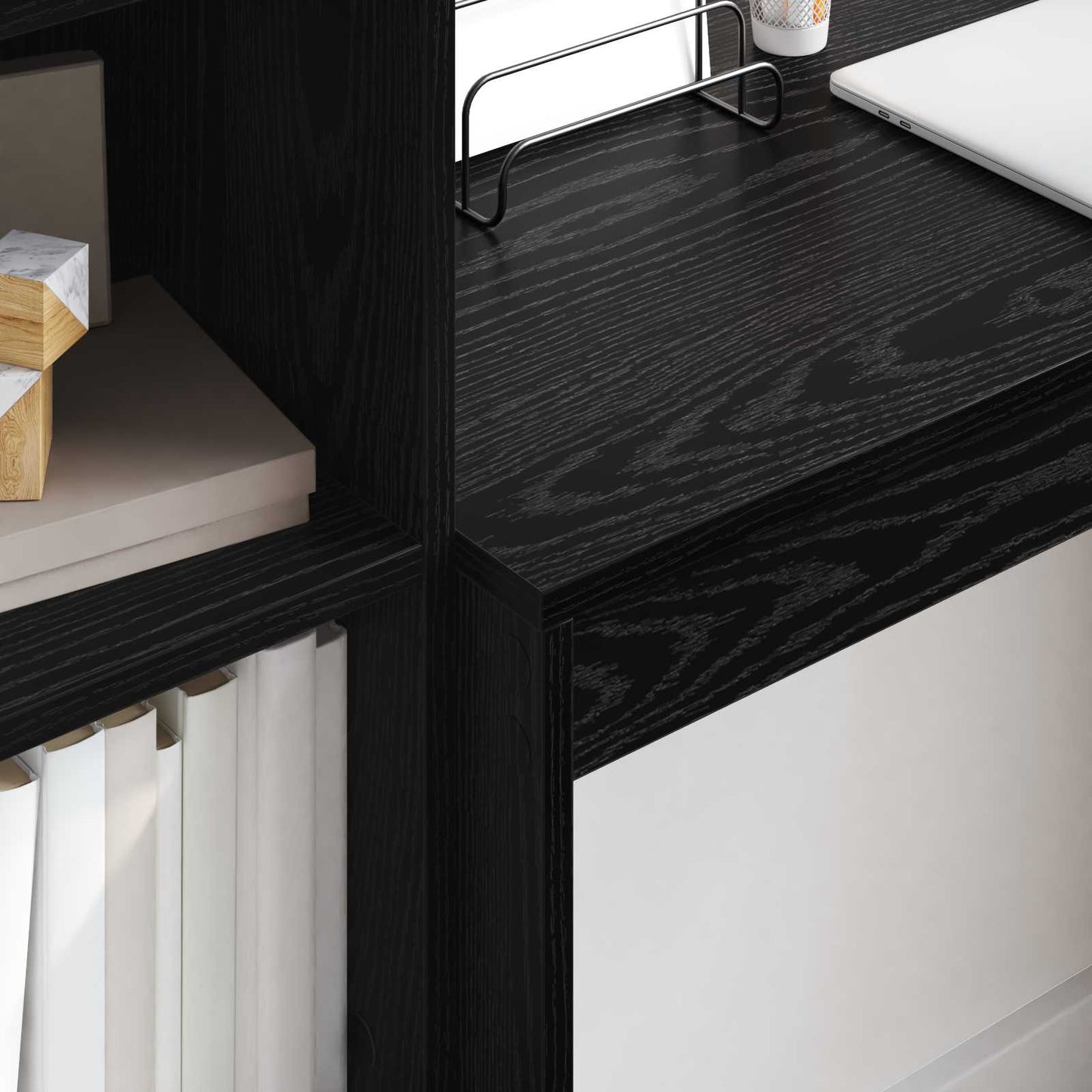 Desk Black Oak 135.5 x 40 x 127 cm 2 pcs
