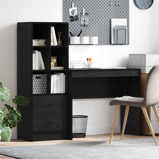 Desk Black Oak 135.5 x 40 x 127 cm 2 pcs