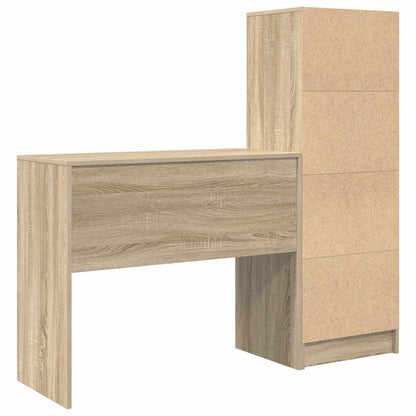 Desk with Drawer with Shelf with Storage 2 pcs Sonoma Oak