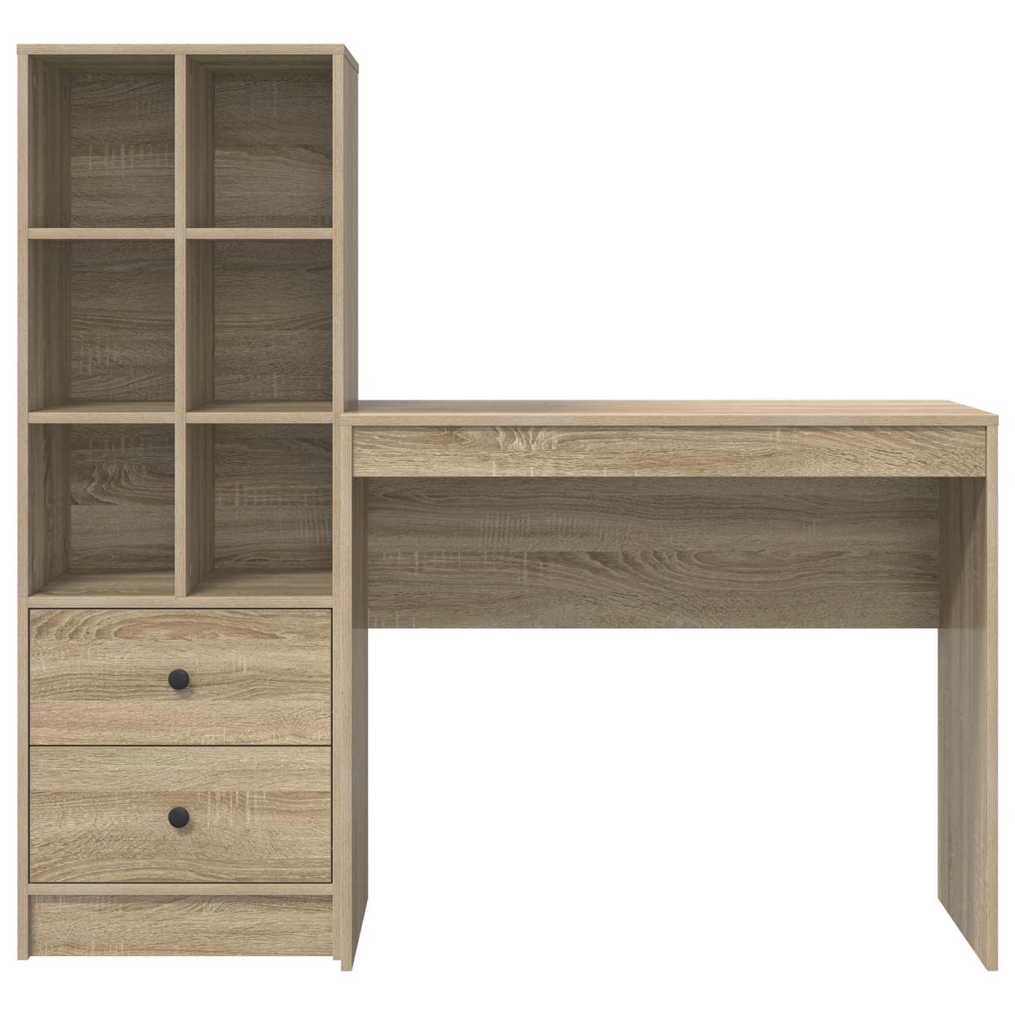 Desk with Drawer with Shelf with Storage 2 pcs Sonoma Oak
