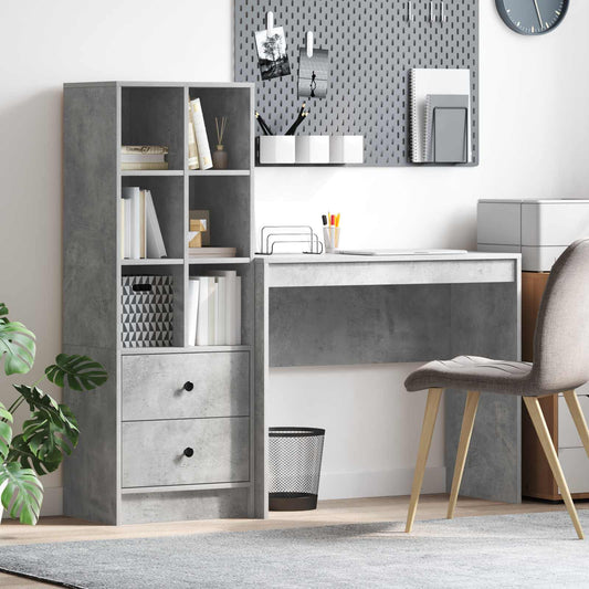 Desk Concrete Grey 135.5 x 40 x 127 cm 2 pcs