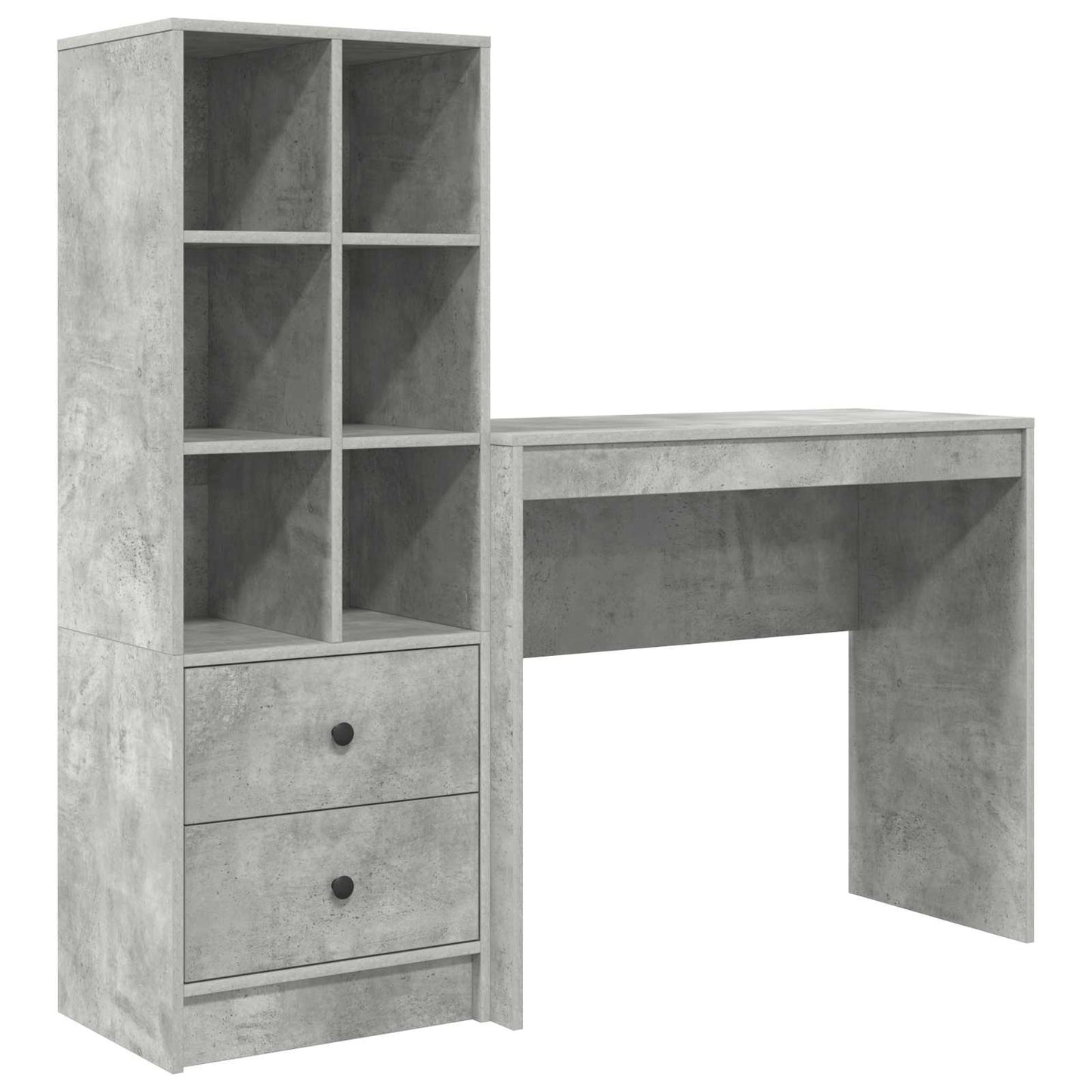 Desk with Drawer with Shelf with Storage 2 pcs Concrete Grey