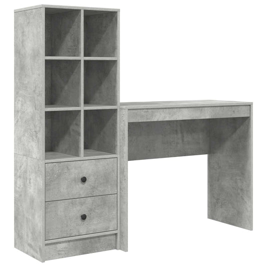 Desk Concrete Grey 135.5 x 40 x 127 cm 2 pcs