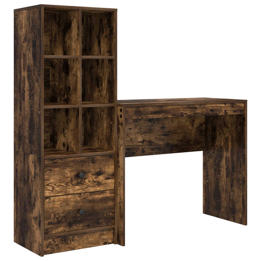 Desk Smoked Oak 135.5 x 40 x 127 cm 2 pcs