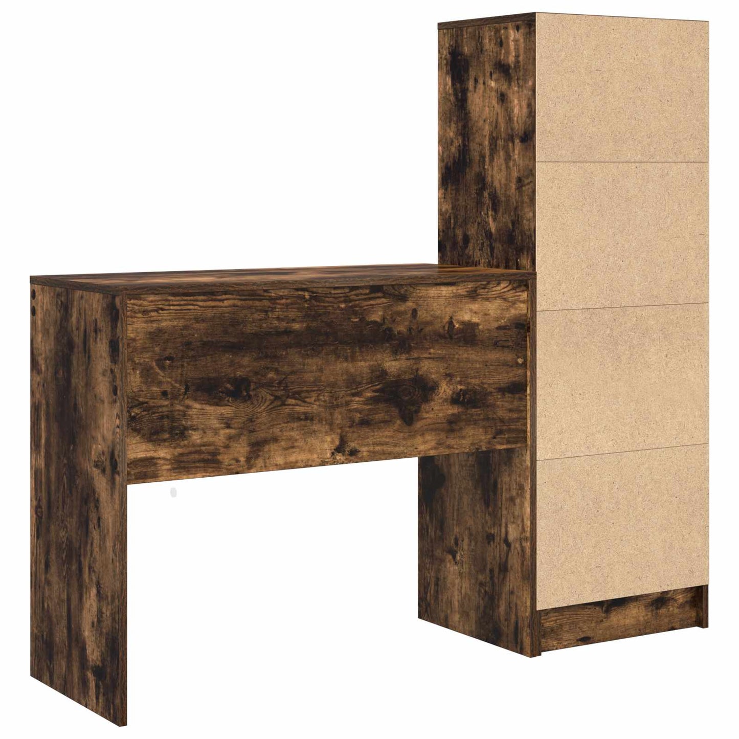 Desk with Drawer with Shelf with Storage 2 pcs Smoked Oak