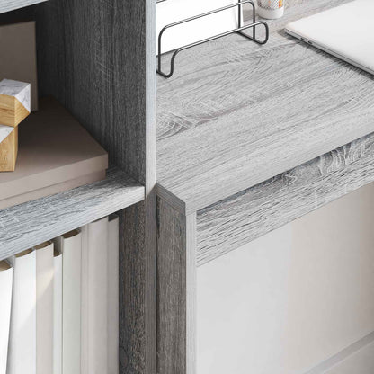 Desk with Drawer with Shelf with Storage 2 pcs Grey Sonoma