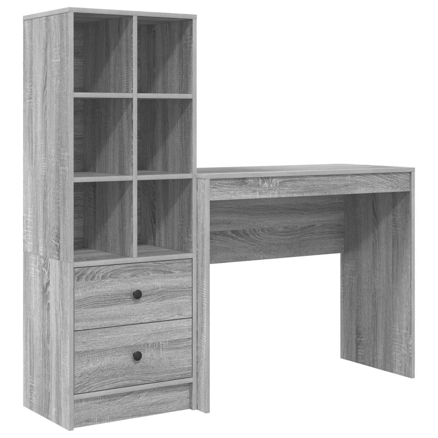 Desk with Drawer with Shelf with Storage 2 pcs Grey Sonoma