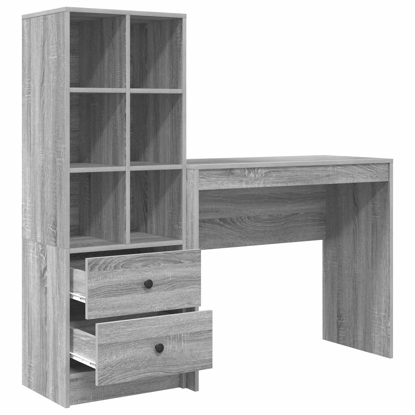 Desk with Drawer with Shelf with Storage 2 pcs Grey Sonoma