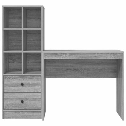 Desk with Drawer with Shelf with Storage 2 pcs Grey Sonoma
