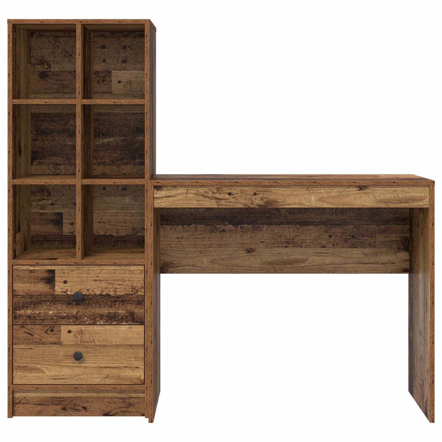 Desk with Drawer with Shelf with Storage 2 pcs Old Wood